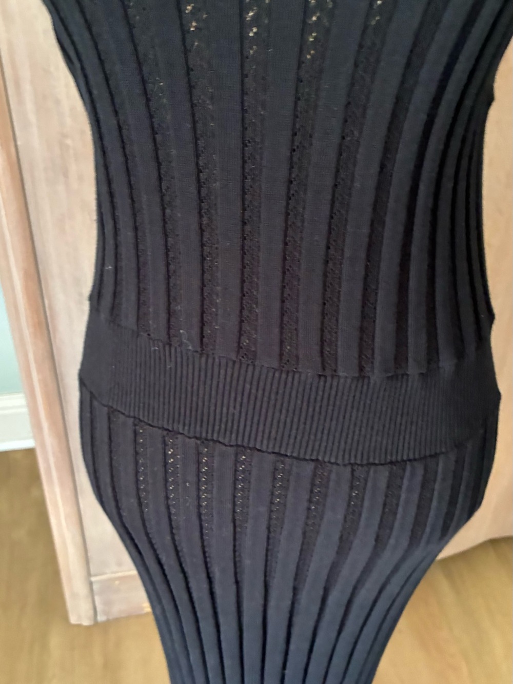 NWT Varley Florian Dress black knit maxi rich mom quiet luxury capsule L - Picture 9 of 16